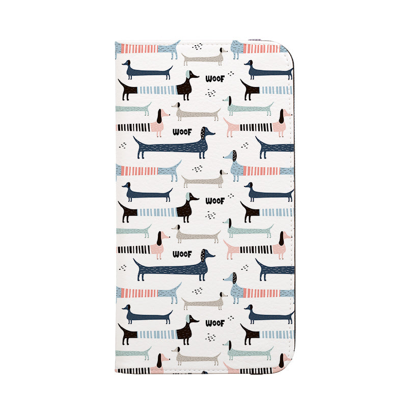 Wallet phone case-Sausage Dog-Vegan Leather Wallet Case Vegan leather. 3 slots for cards Fully printed exterior. Compatibility See drop down menu for options, please select the right case as we print to order.-Stringberry