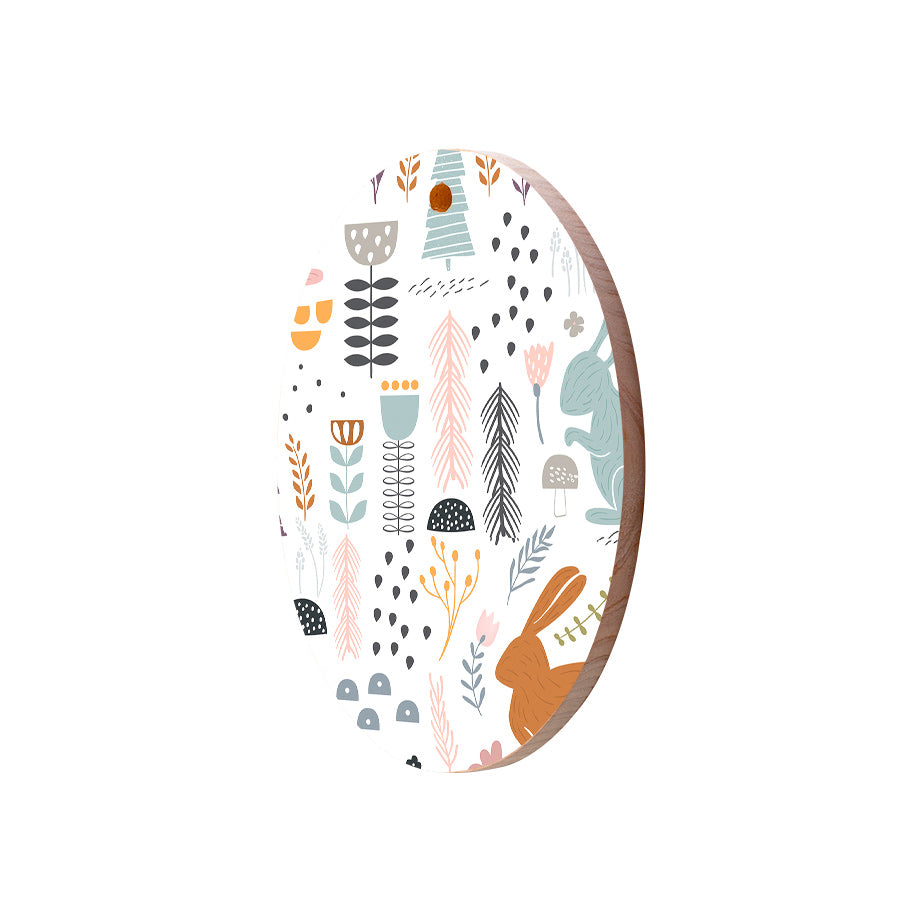 Christmas Decorations SCANDI FOREST- Wooden Xmas Oval Decoration and Fridge Magnet