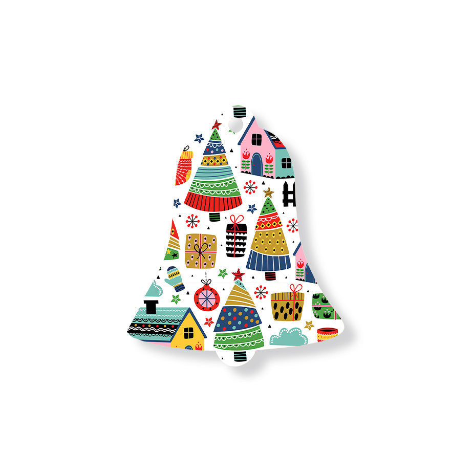 Christmas Decorations SCANDI XMAS- Wooden Xmas Bell And Fridge Magnet