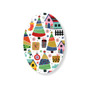 Christmas Decorations SCANDI XMAS- Wooden Xmas Oval Decoration and Fridge Magnet