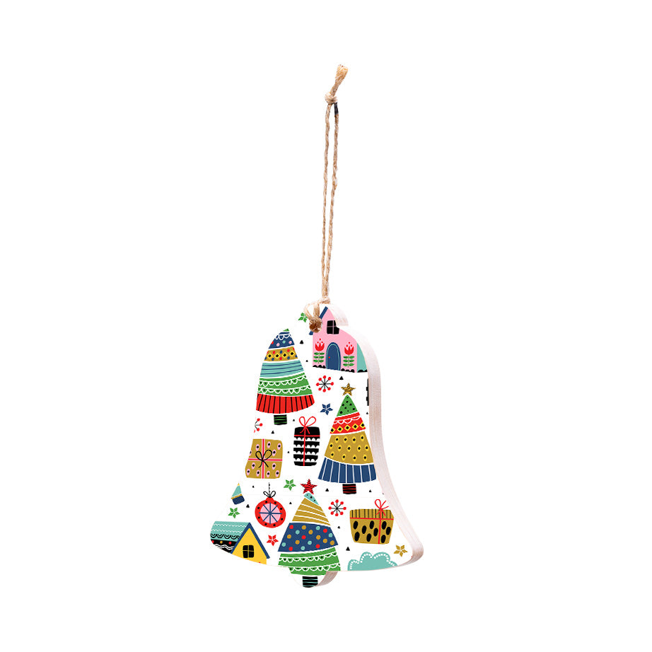 Christmas Decorations SCANDI XMAS- Wooden Xmas Bell And Fridge Magnet