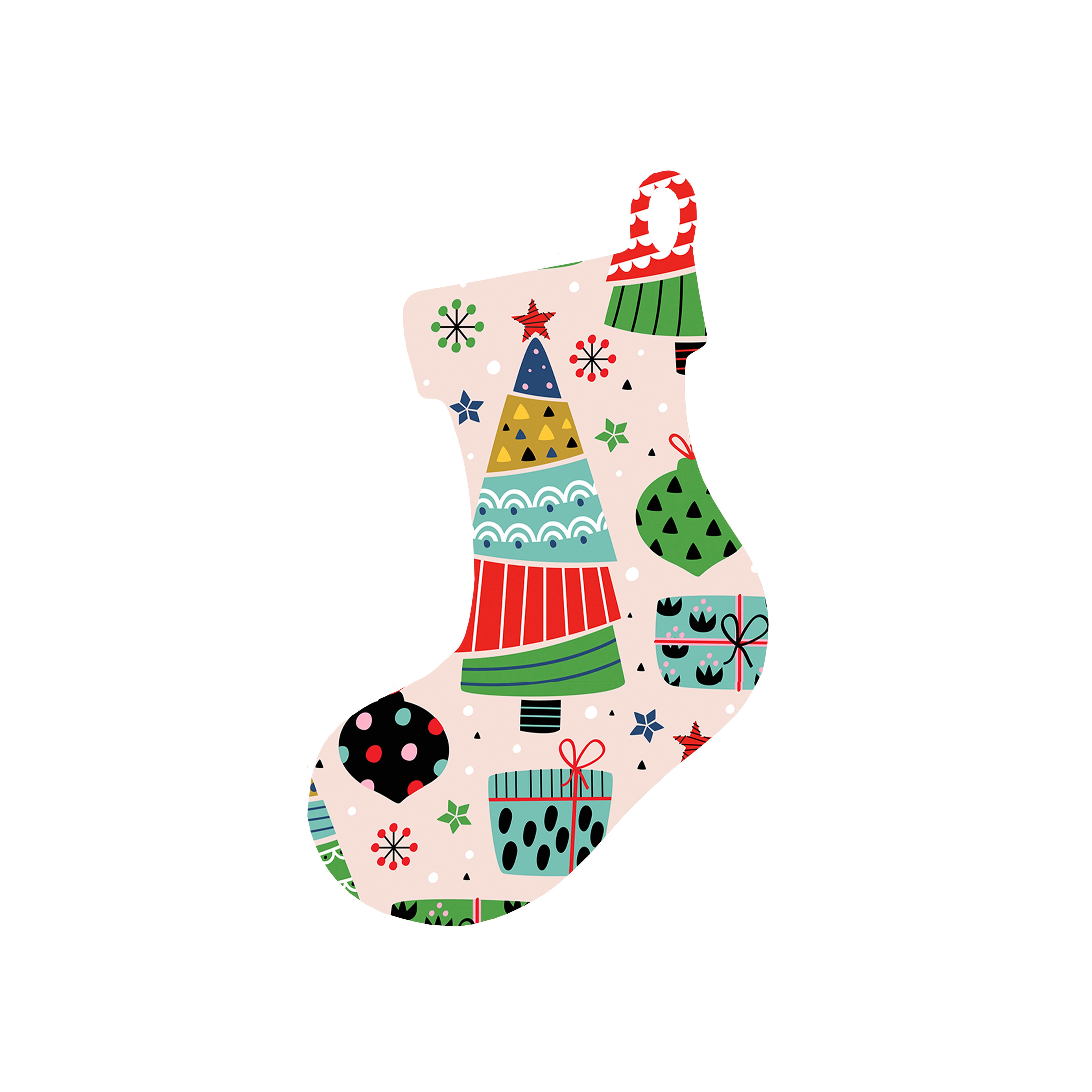 Christmas Decorations SCANDI XMAS II- Wooden Xmas Stocking And Fridge Magnet