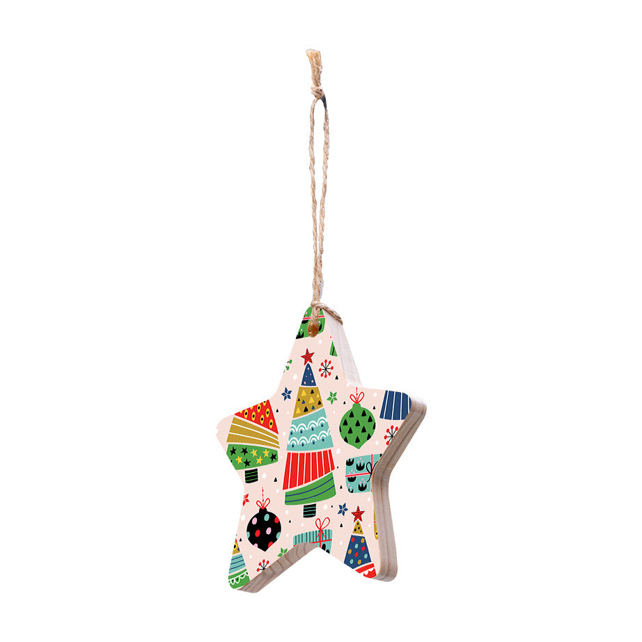 Christmas Decorations SCANDI XMAS II- Wooden Xmas Star And Fridge Magnet