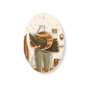 Christmas Decorations SEASON TREE- Wooden Xmas Oval Decoration and Fridge Magnet