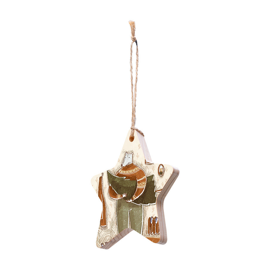 Christmas Decorations SEASON TREE- Wooden Xmas Star And Fridge Magnet