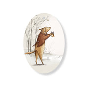 Christmas Decorations SIR XMAS- Wooden Xmas Oval Decoration and Fridge Magnet