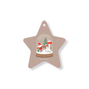 Christmas Decorations SNOWBALL XMAS- Wooden Xmas Star And Fridge Magnet