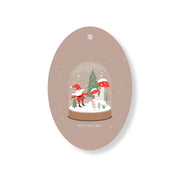 Christmas Decorations SNOWBALL XMAS- Wooden Xmas Oval Decoration and Fridge Magnet