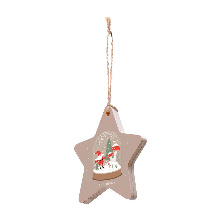 Christmas Decorations SNOWBALL XMAS- Wooden Xmas Star And Fridge Magnet