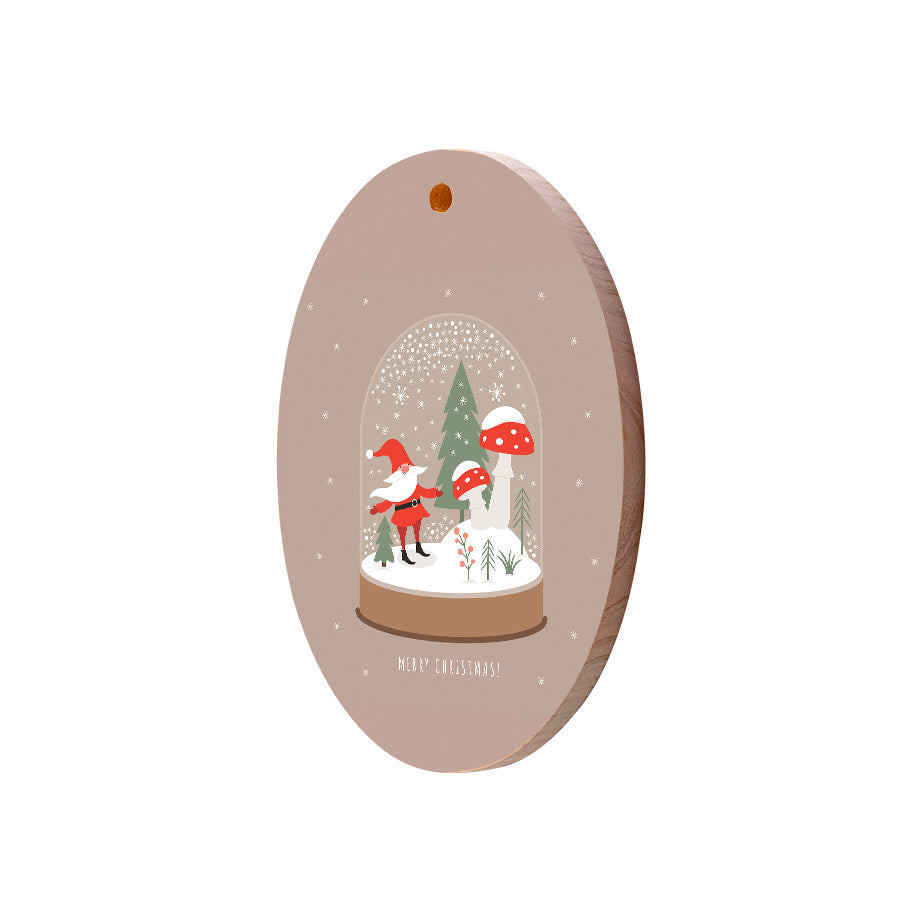 Christmas Decorations SNOWBALL XMAS- Wooden Xmas Oval Decoration and Fridge Magnet