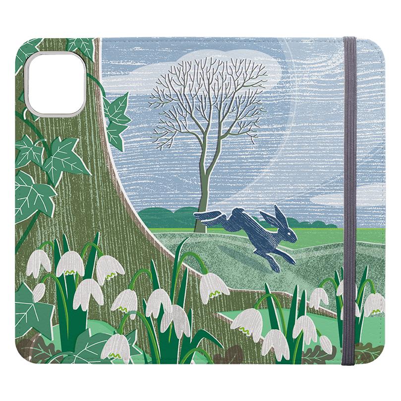 Wallet phone case-Snowdrops And Hare By Liane Payne-Vegan Leather Wallet Case Vegan leather. 3 slots for cards Fully printed exterior. Compatibility See drop down menu for options, please select the right case as we print to order.-Stringberry