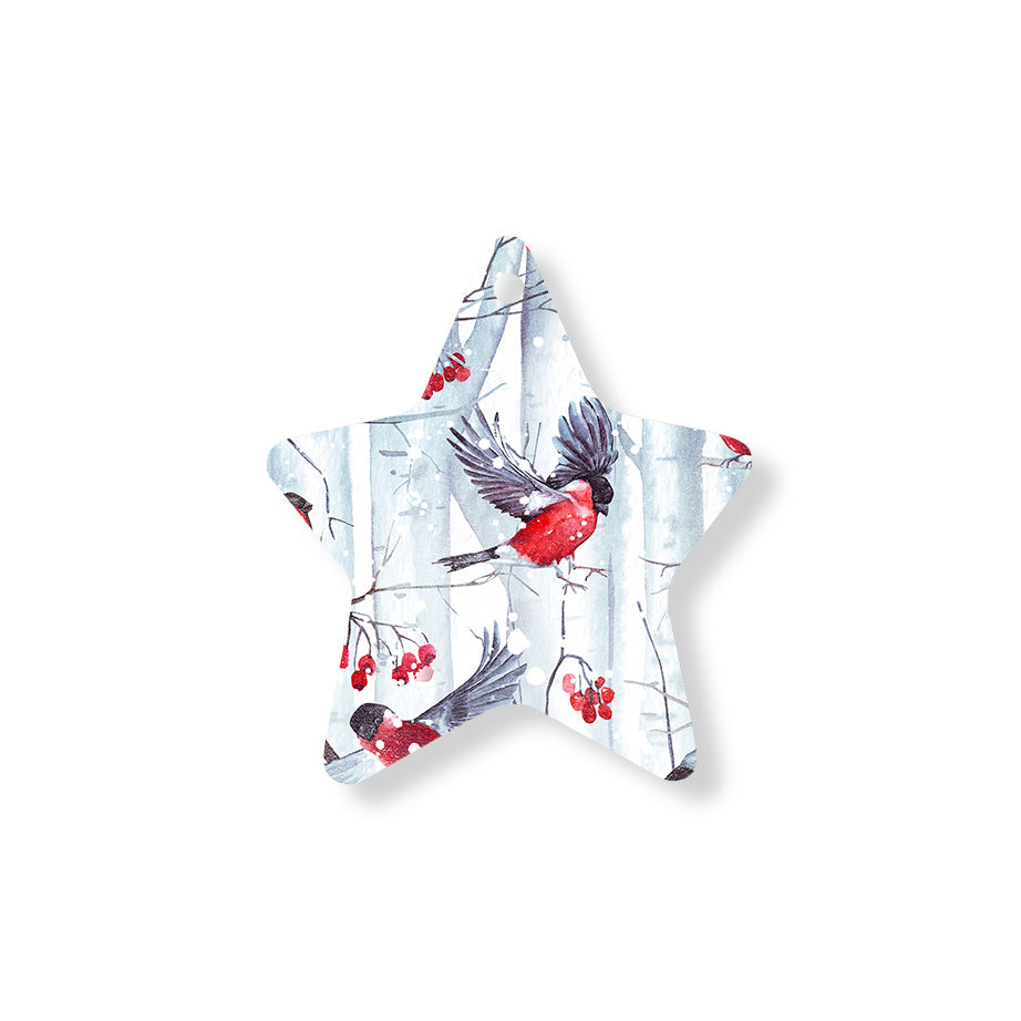 Christmas Decorations SNOW FOREST- Wooden Xmas Star And Fridge Magnet