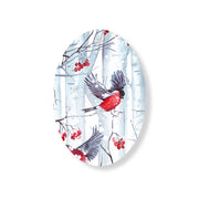 Christmas Decorations SNOW FOREST- Wooden Xmas Oval Decoration and Fridge Magnet
