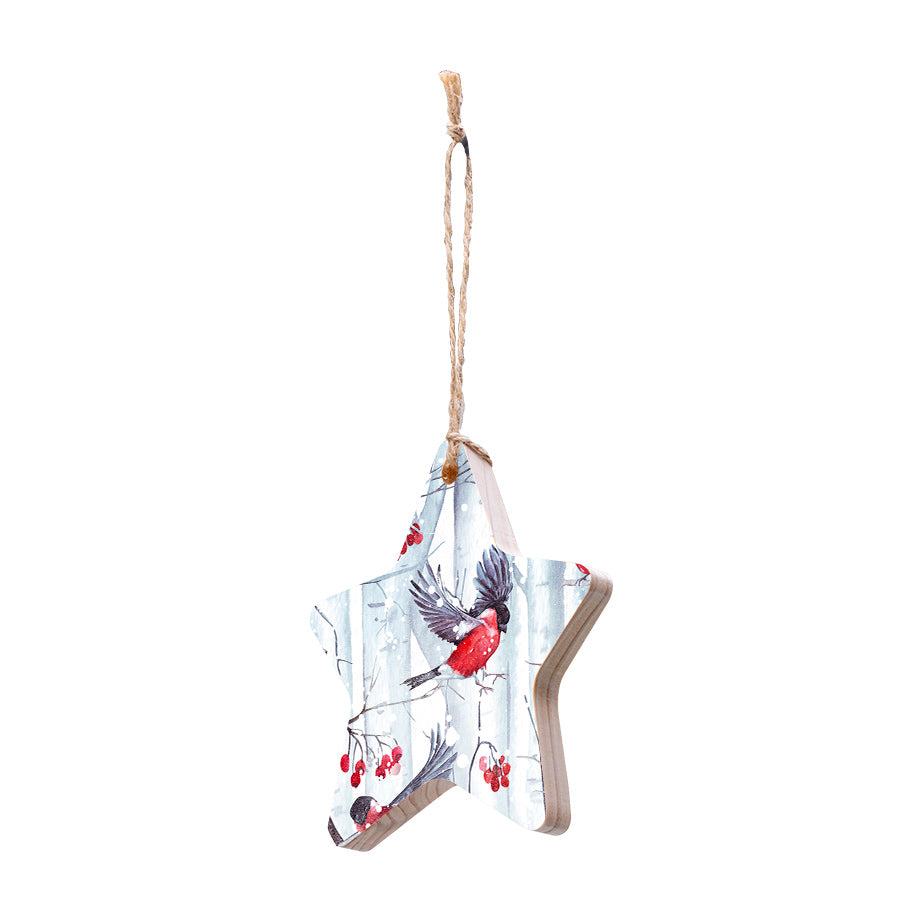 Christmas Decorations SNOW FOREST- Wooden Xmas Star And Fridge Magnet