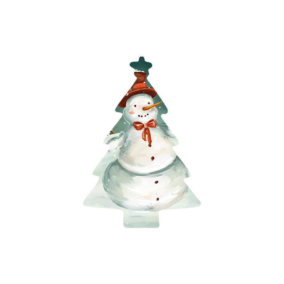 Christmas Decorations SNOWMAN- Wooden Xmas Tree And Fridge Magnet