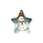 Christmas Decorations SNOWMAN- Wooden Xmas Star And Fridge Magnet
