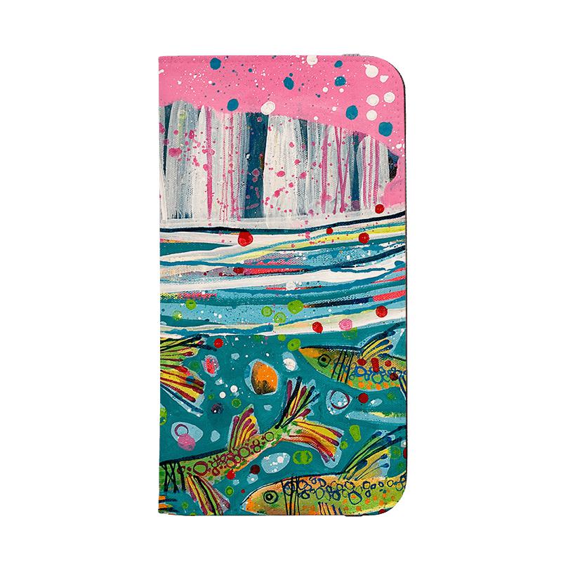 Wallet phone case-Something Fishy By Claire West-Vegan Leather Wallet Case Vegan leather. 3 slots for cards Fully printed exterior. Compatibility See drop down menu for options, please select the right case as we print to order.-Stringberry