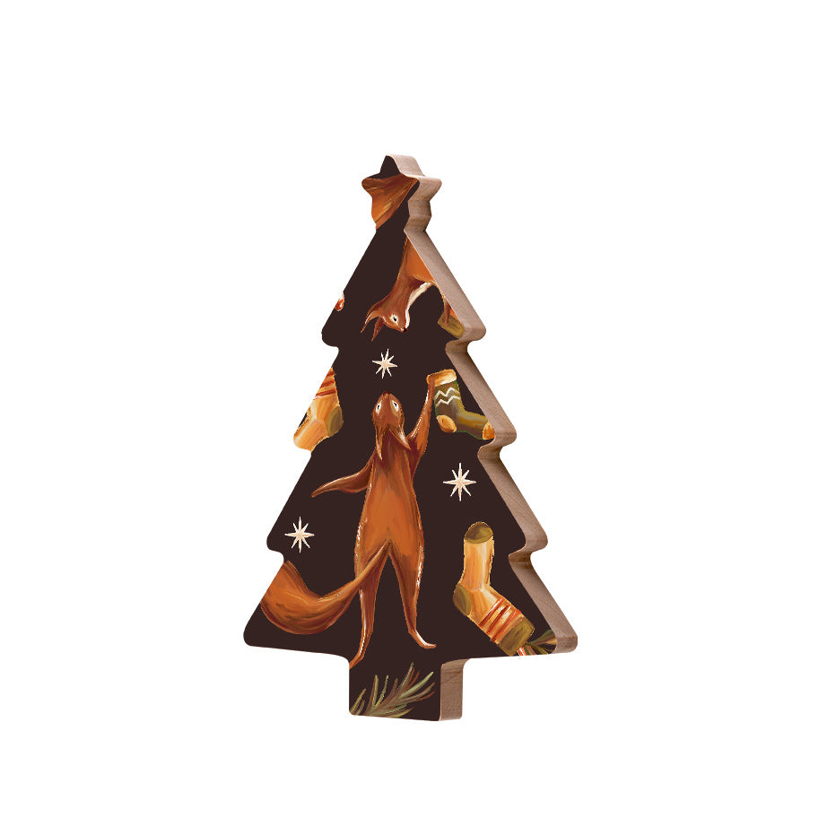 Christmas Decorations SQUIRELL GIFTS- Wooden Xmas Tree And Fridge Magnet