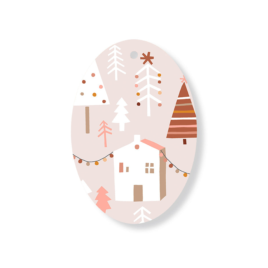 Christmas Decorations STREET XMAS- Wooden Xmas Oval Decoration and Fridge Magnet