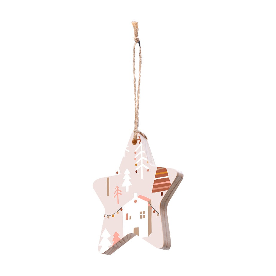 Christmas Decorations STREET XMAS- Wooden Xmas Star And Fridge Magnet