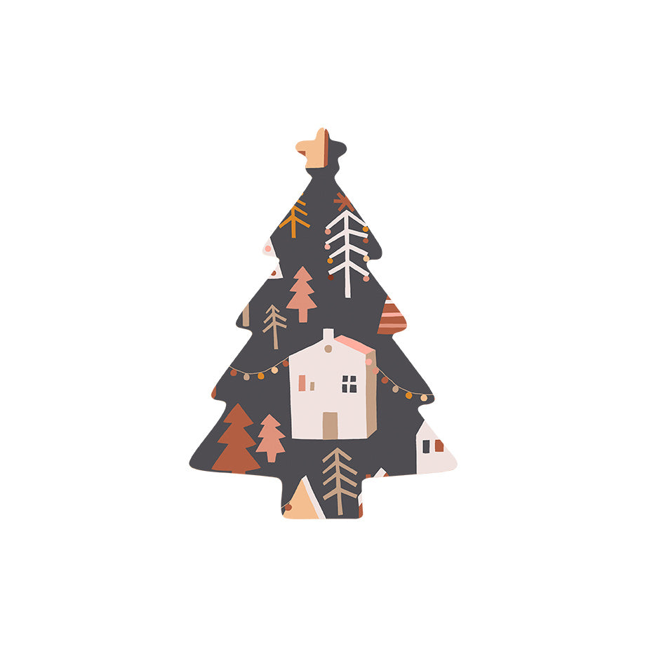 Christmas Decorations STREET XMAS- DARK- Wooden Xmas Tree And Fridge Magnet