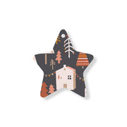 Christmas Decorations STREET XMAS- DARK- Wooden Xmas Star And Fridge Magnet