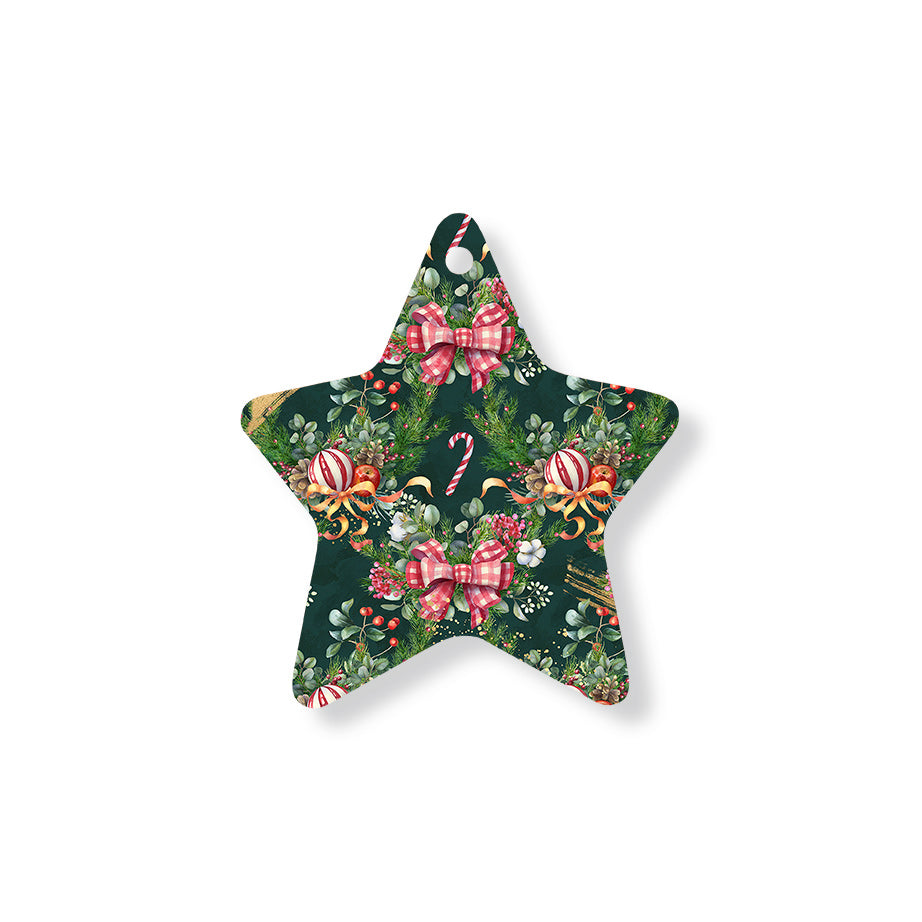 Christmas Decorations SWEET WINTER- Wooden Xmas Star And Fridge Magnet