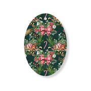 Christmas Decorations SWEET WINTER- Wooden Xmas Oval Decoration and Fridge Magnet