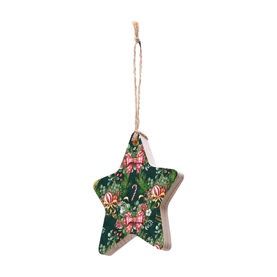 Christmas Decorations SWEET WINTER- Wooden Xmas Star And Fridge Magnet