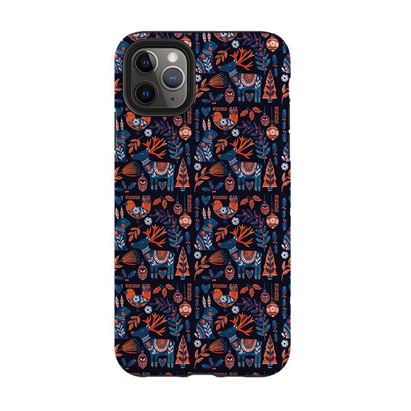 iPhone Tough Case - Scandi Animals Dark By Tracey English