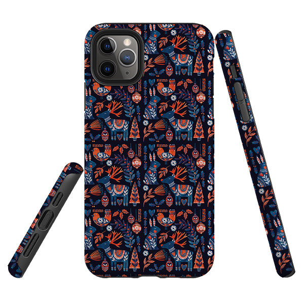 iPhone Tough Case - Scandi Animals Dark By Tracey English