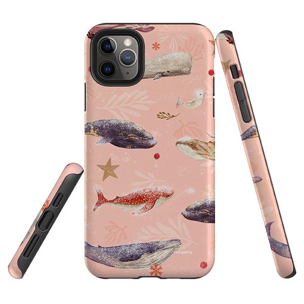 iPhone Tough Case - Sugar Plum Whales By Katherine Quinn