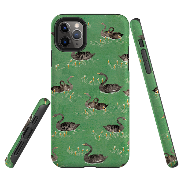 iPhone Tough Case - Swans Green By Katherine Quinn