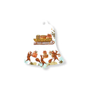 Christmas Decorations THREE WISE SQUIRELL- Wooden Xmas Bell And Fridge Magnet