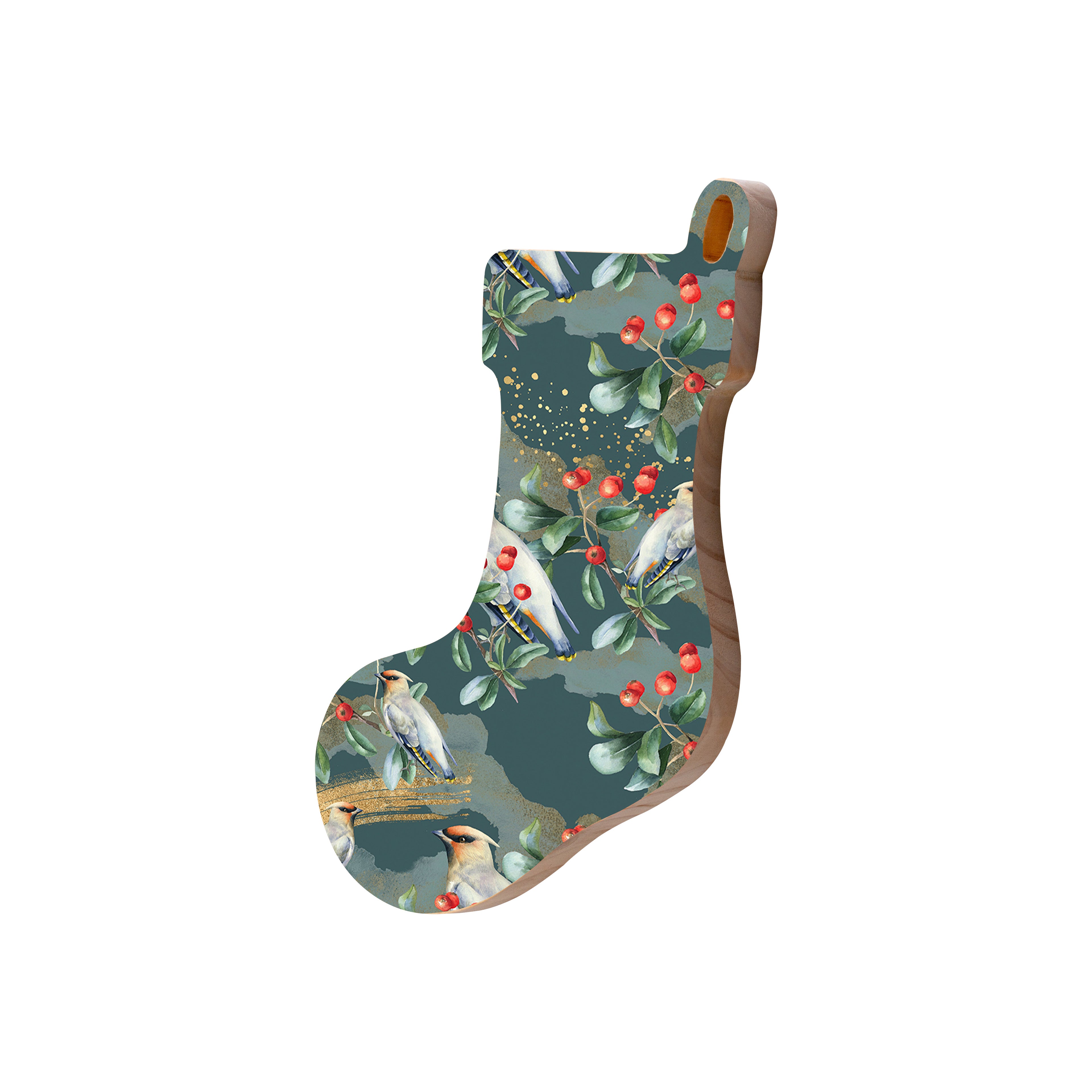 Christmas Decorations TIS THE SEASON- Wooden Xmas Stocking And Fridge Magnet