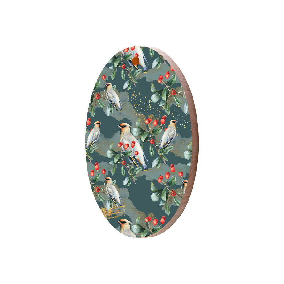Christmas Decorations TIS THE SEASON- Wooden Xmas Oval Decoration and Fridge Magnet