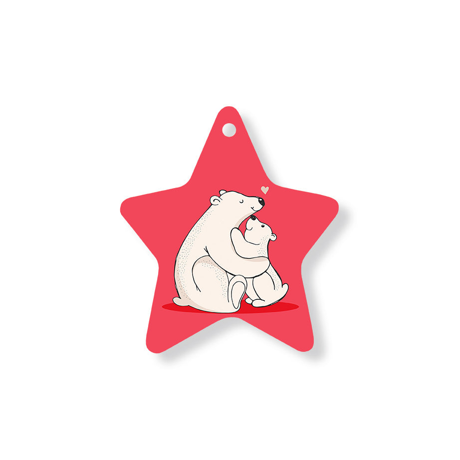 Christmas Decorations TOGETHER- Wooden Xmas Star And Fridge Magnet