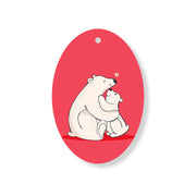 Christmas Decorations TOGETHER- Wooden Xmas Oval Decoration and Fridge Magnet