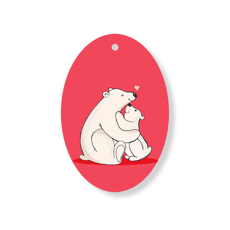 Christmas Decorations TOGETHER- Wooden Xmas Oval Decoration and Fridge Magnet