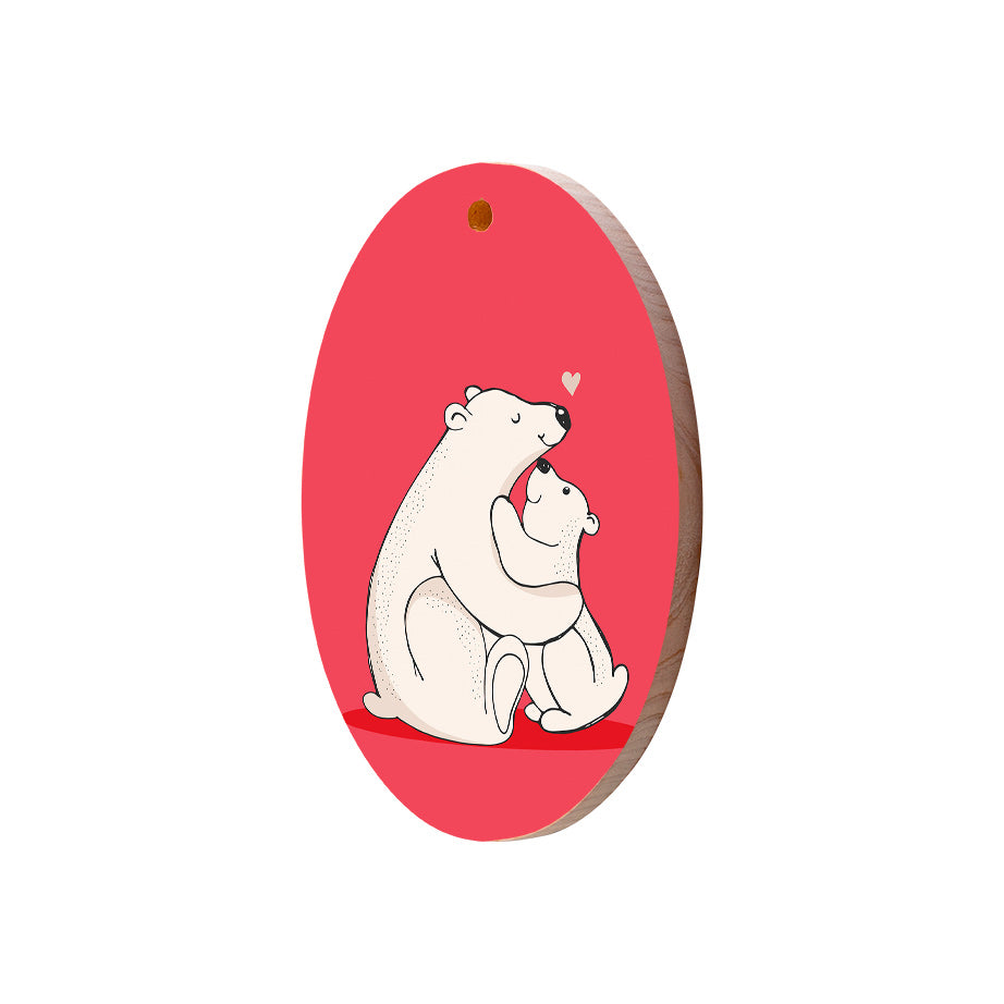 Christmas Decorations TOGETHER- Wooden Xmas Oval Decoration and Fridge Magnet