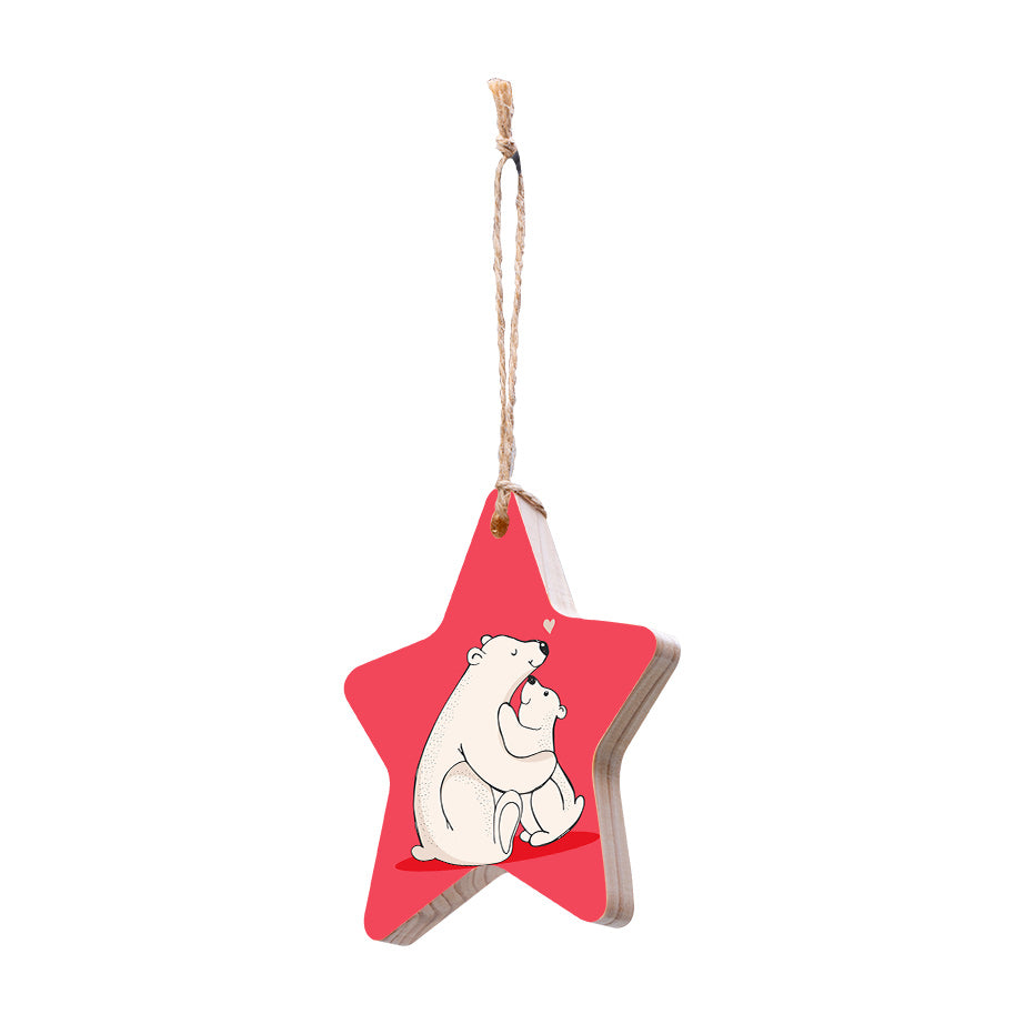 Christmas Decorations TOGETHER- Wooden Xmas Star And Fridge Magnet