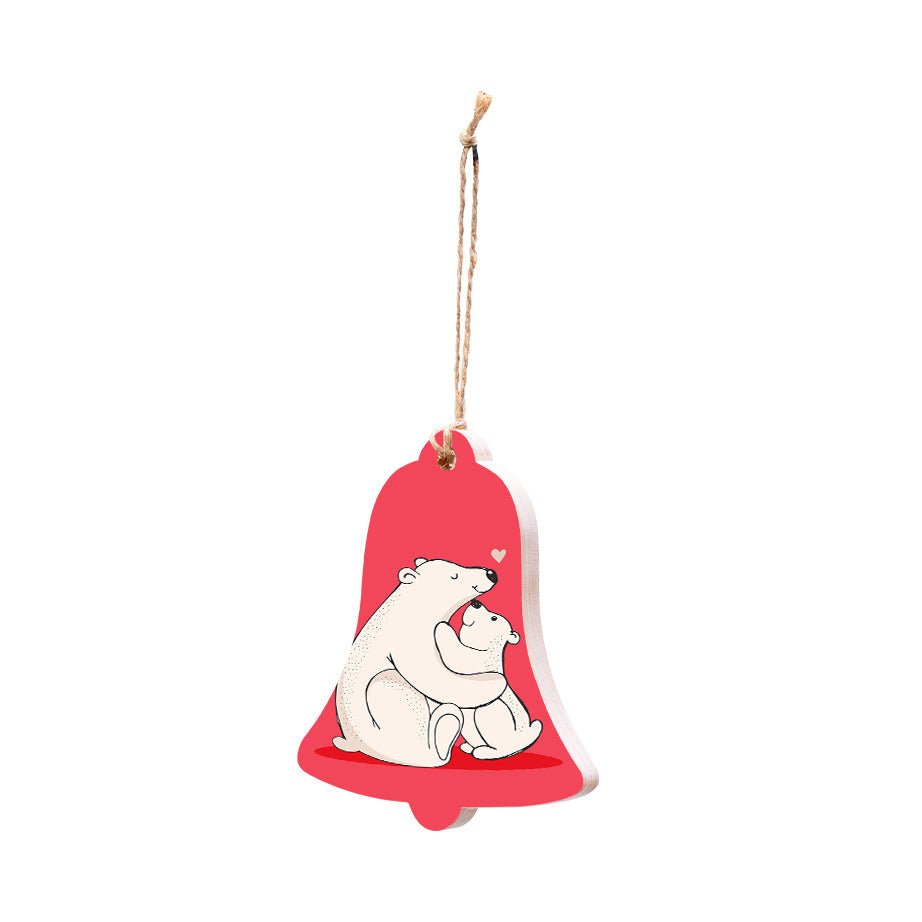 Christmas Decorations TOGETHER- Wooden Xmas Bell And Fridge Magnet