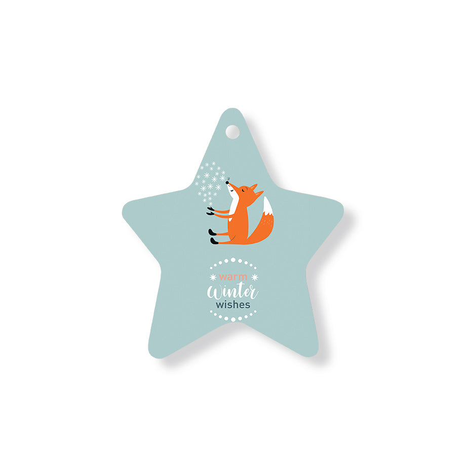Christmas Decorations WARM WINTER FEELINGS- Wooden Xmas Star And Fridge Magnet