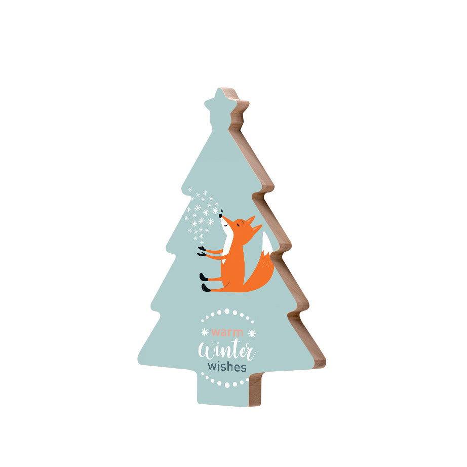 Christmas Decorations WARM WINTER FEELINGS- Wooden Xmas Tree And Fridge Magnet