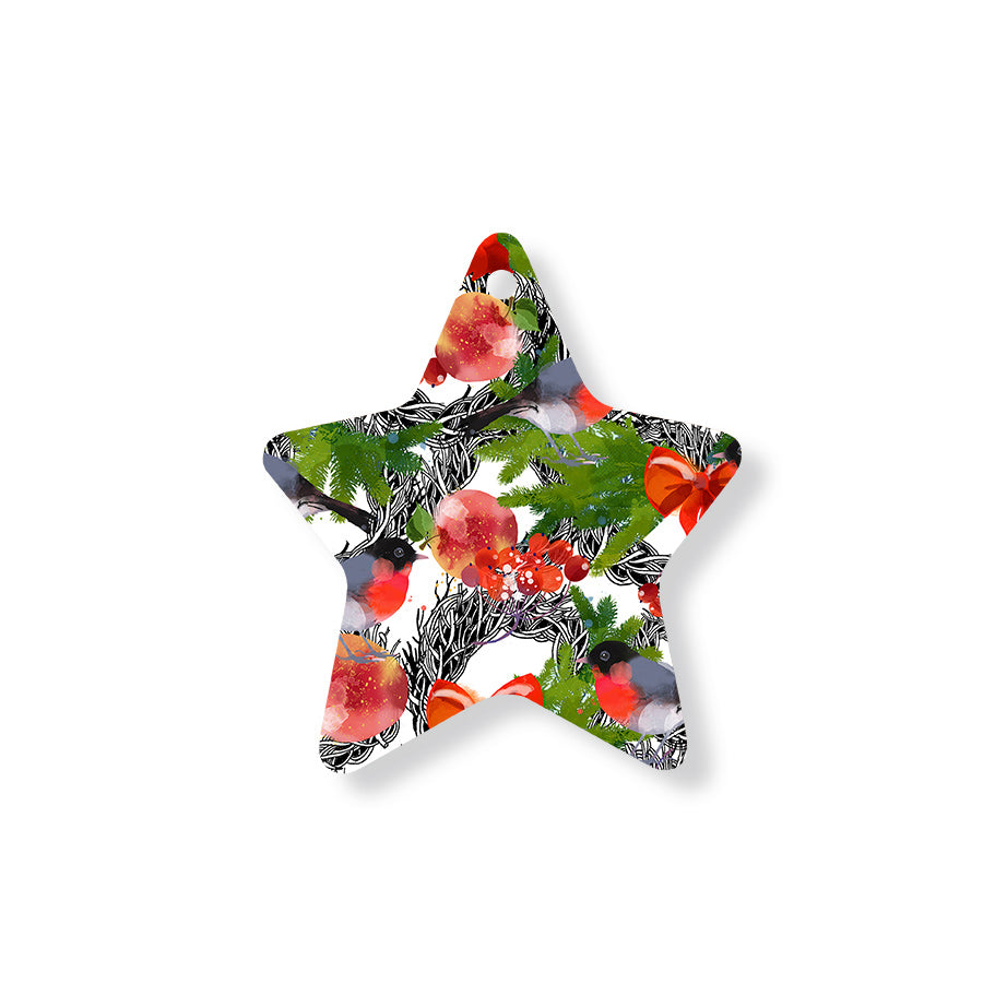 Christmas Decorations WHIMSICAL WONDER- Wooden Xmas Star And Fridge Magnet