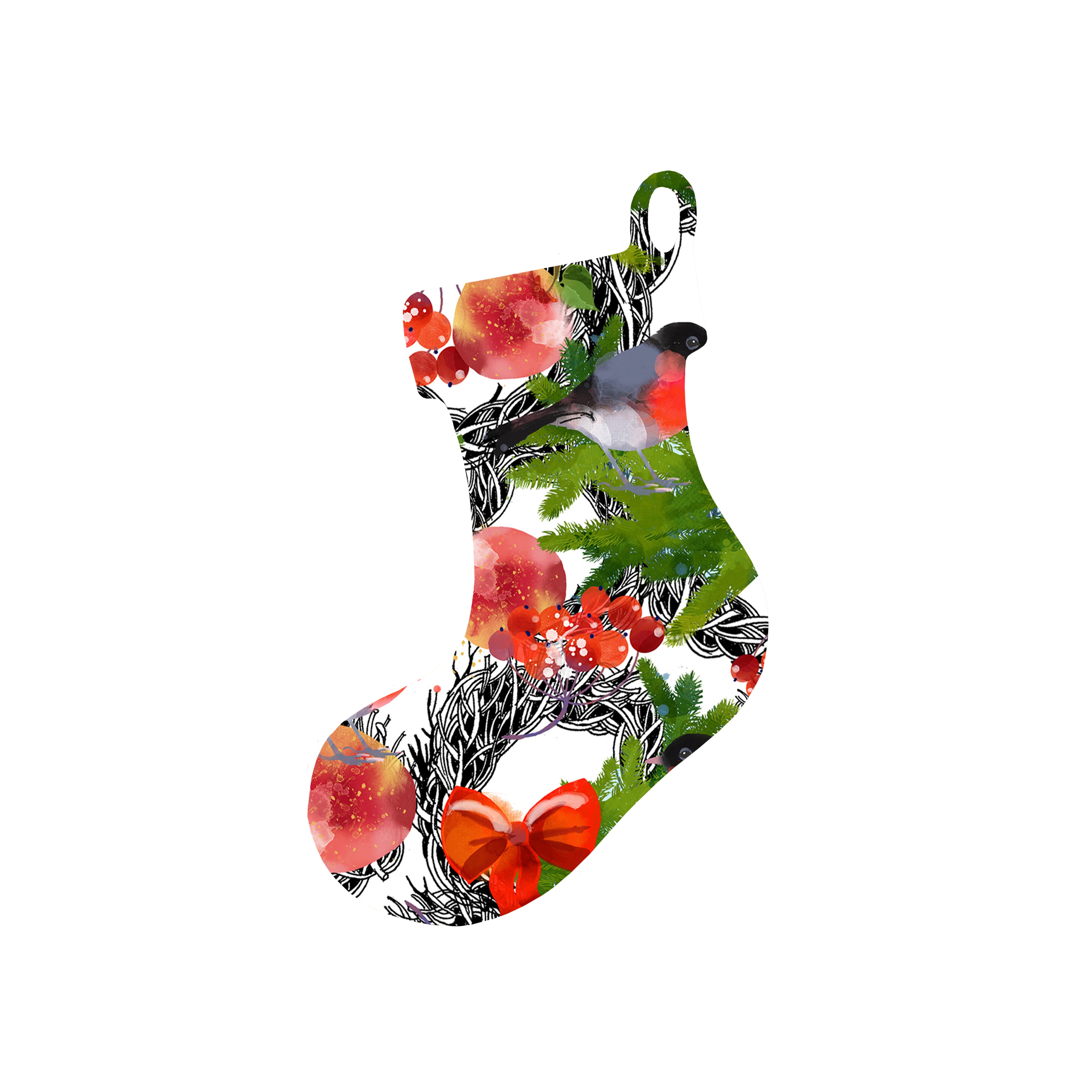Christmas Decorations WHIMSICAL WONDER- Wooden Xmas Stocking And Fridge Magnet