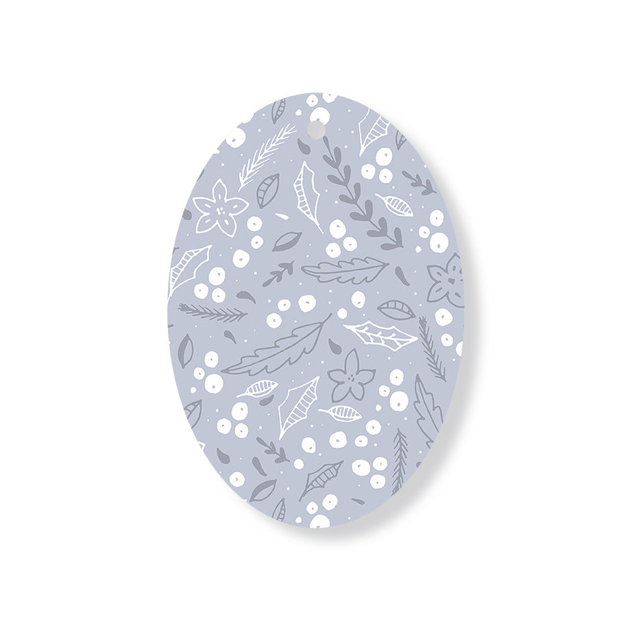 Christmas Decorations WHITE XMAS- Wooden Xmas Oval Decoration and Fridge Magnet