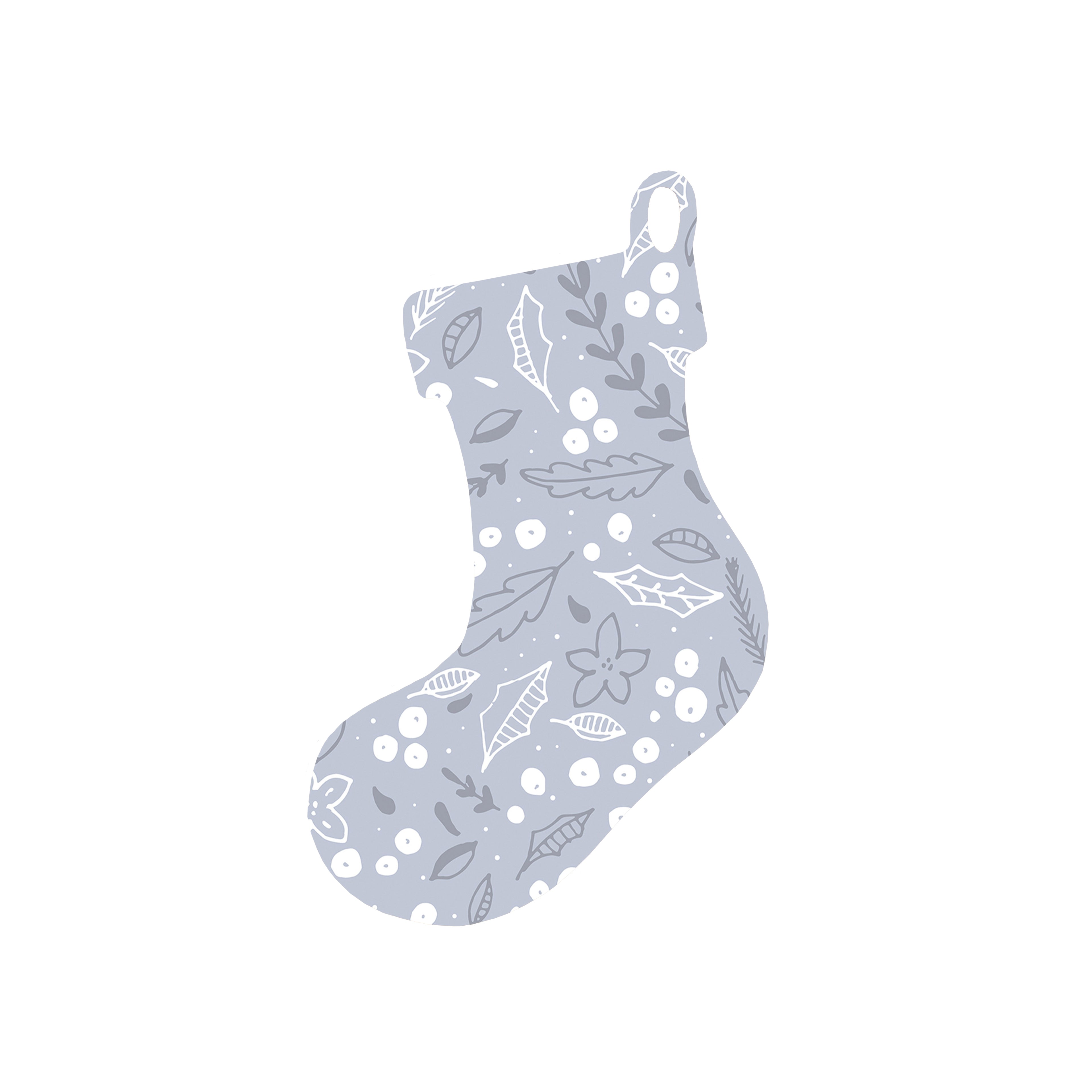 Christmas Decorations WHITE XMAS- Wooden Xmas Stocking And Fridge Magnet