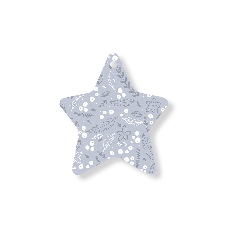 Christmas Decorations WHITE XMAS- Wooden Xmas Star And Fridge Magnet