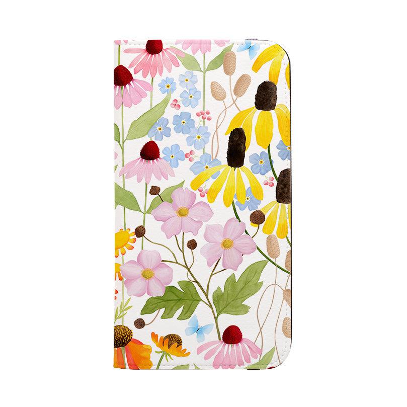Wallet phone case-Wildflower Pattern By Bex Parkin-Vegan Leather Wallet Case Vegan leather. 3 slots for cards Fully printed exterior. Compatibility See drop down menu for options, please select the right case as we print to order.-Stringberry